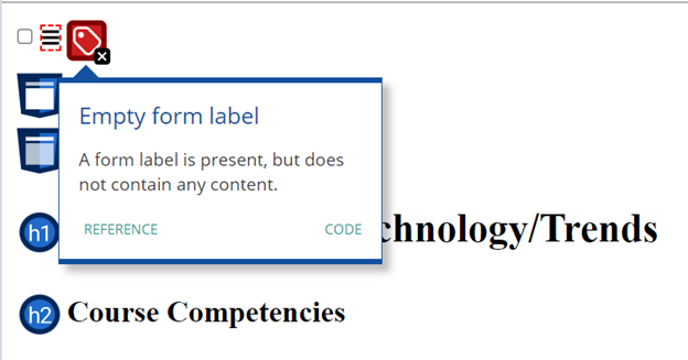 Accessibility Error